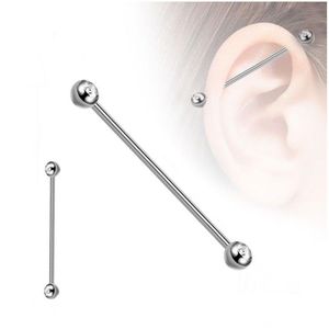 Stud Edelstahl Industrie Barbell Schiene Schraube Ohrring Ohrstecker Ohr Allergie Beweis Piercing Ohrringe Schmuck Geschenke für Männer Drop Deliv Dh7Kz