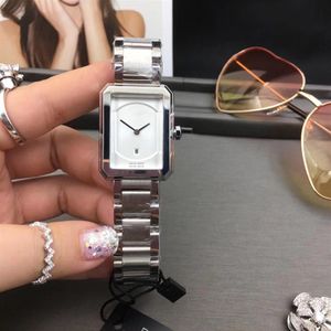 relógio feminino de luxo, marca superior, mostrador retangular, pulseira de aço inoxidável completa, relógios de ouro, relógios de moda para mulheres, dia dos namorados p235i