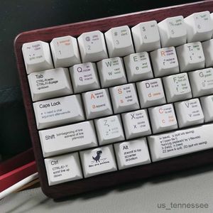 Tangentbordsnycklar Cherry Profile Programmer Style Minimalist White Keycap för Switch Keyboard Custom