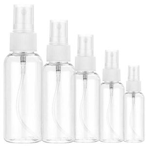 20pcs Refillable Plastic Spray Bottles Empty Container 10ml 30ml 50ml 60ml 100ml Portable Small Transparent Bottle DRTP