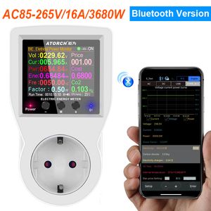 에너지 미터 블루투스 디지털 와트 메터 220V AC 전력 미터 전기 소비 에너지 미터 EU/미국 플러그 전력 전력 전기 미터 230606