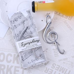 Rostfritt stålöppnare Creative Music Note Bottle Opener Silver Korkscrew Wedding Favors Gift Party Kitchen Kitchen Tool