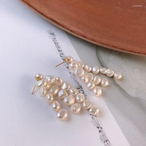 Orecchini a bottone Lii Ji Nappe per orecchini di perle barocche in vero argento sterling 925 per regalo da donna