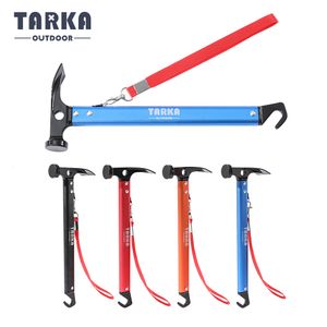 Outdoor Gadgets TARKA Light Camping Hammer Carbon Steel Head Tent Peg Stake Mallet with Tail Hooks Design Tool Hiking Climbing Equipment 230607