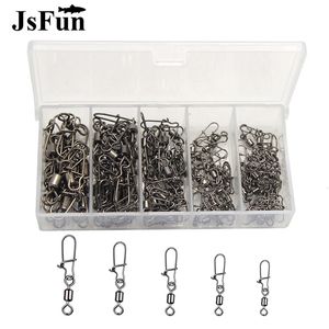 Fishing Hooks 100pcbox Stainless Steel Connector Pin 4# 6# 8#10#12# Bearing Rolling Swivel with Snap Fishhook Lure Accessories PJ202 230606