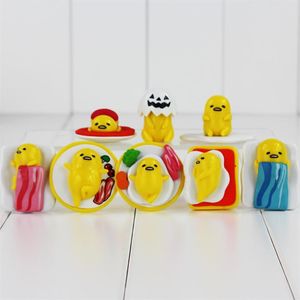 Cute Gudetama Yolk Jun PVC Action figure Collectable modle toy for kids gift 2 5-4 5cm 8PCS LOT 349y