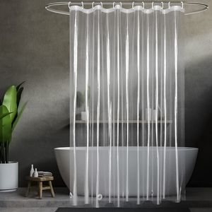 Shower Curtains High Clear Shower Curtain Waterproof Transparent Curtains Liner Mildew Plastic Bath Curtains With Hooks Home PEVA Bathroom Decor 230606