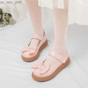 PXELENA Sweet Girls Flat Mary Janes Lolita Shoes Women Butterfly-knot 2021 Spring New Daily Comfort Dress Student School 34-43 L230518