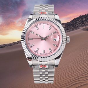 Pink Women Luksusowy ruch automatyczny zegarki ze stali nierdzewnej Watch Watche Watching Wodoodporne zegarek mechaniczny Wodoodporne poczucia światła na rękę Montre 36 mm 41 mm Montres Na rękę
