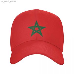 Марокко -флаг бейсболка Unisexadult Марокканский гордый патриотический патриотический патриовый шляпа для мужчин Женщины на открытом воздухе Sun Hats L230523