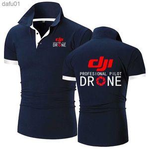 Herr t-shirts Summer Men's Polo Shirt DJI Drone Pilot Print Casual High Quality Cotton Short Hidees Man Harajuku Classic Tops Custom T-shirt L230520