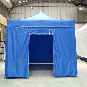 Billigt 30 mm fyrkantigt stålrör 8x8ft vattentätt fällbara lusthushändelser sträcka utomhus pop -up canopy marquee tält med 4 fulla väggar