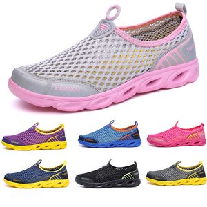 Running Shoes Low Breathable Slip-on women Men Black Green Dark Gray Pink Purple Trainers Sports Sneakers