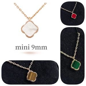 Clover Necklace mini 9mm för kvinnor designer smycken lyxkedja pendan mode klassisk halsband platinum guld rosegold pläterad halsband födelsedagspresent 5a med låda