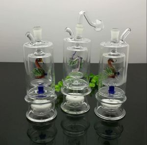 Tubi da fumo bong Fabbricazione Narghilè soffiato a mano Classic Duck Doppio strato Partizione Vetro Filtro silenzioso Bottiglia di fumo d'acqua