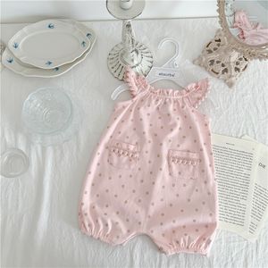 Rompers Baby Girl Ubranie 0 do 12 miesięcy Bez rękawów Jobsu Summer Odzież Neonatalna Pogna Baby Girl Jescsuit 230607