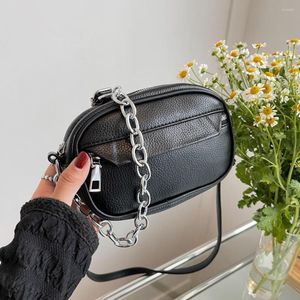 Shoulder Bags Casual Female Pu Handbags Small Square Crossbody Messenger Adjustable Strap Chain Bag Zipper For Girl Satchel