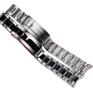 Jawoder Watchband 20 21mm 골드 중간 광택 시그 롤렉스 Submar282a를위한 곡선 끝 스테인레스 스틸 시계 밴드 스트랩 팔찌