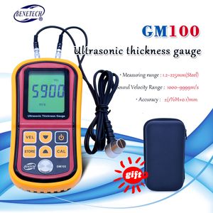 Width Measuring Instruments BENETECH Ultrasonic thickness gauge GM100 1.2-225mmSteel Digital LCD Ultrasonic Thickness Meter Tester Gauge 0.1mm Resolution 230606