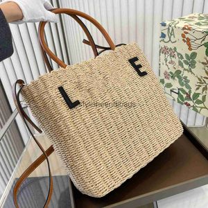 Bolsas de praia Bolsa de palha de designer Bolsas de praia Bolsas de moda de grande capacidade para mulheres Carta de moda Rattan Handcraft Beach ombro Bag Duffle P