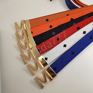 105-125cm M Luxury designer Belt G Buckle Fashion Genuine Leather Women Belts For men Letter Double Big gold classical 18 color