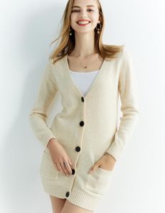 Cardigans stickade tröjor cardigan kashmir tröja kvinnor täcka 100% merino ull mode tjock jacka 2022 vinter höstkläder topp kvinnlig
