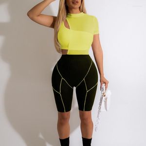 Women's Tracksuits WUHE Summer Sheer Mesh 3 Piece Set Women Sexy Tube Crop Top Biker Shorts Skinny Club Party Outfits Sport Fitness