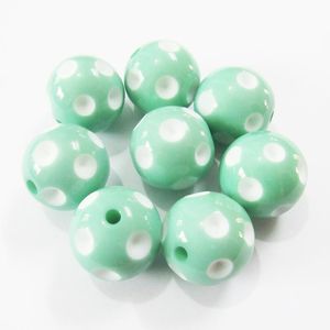 最新のビーズ!! 20mm 100pcs/lot mint green/tqグリーンポルカドットビーズ