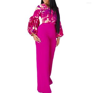 Etniska kläder 2023 Afrikanska kläder för kvinnor 2 -stycken Summer Outfits Elegant Print Tops Pants Suit Plus Size Ladies Matching Set