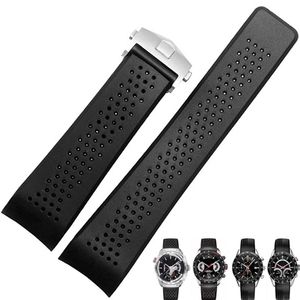 Watch Band For TAG HEUER CARRERA Silicone Rubber Waterproof Men Women 22 24mm Strap Accessories Bracelet Belt216V