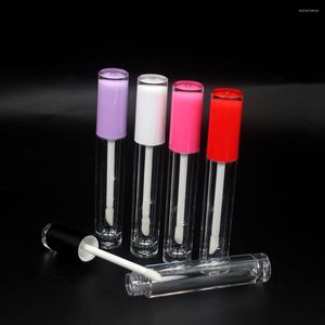 Bottiglie di stoccaggio 10/30/50pcs 5ML Vuoto Rotondo Rosa Viola Bianco Nero Tappo Rosso Chiaro Lip Gloss Bacchetta Tubo contenitore cosmetico