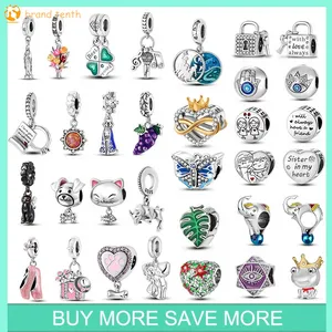 925 Sterling Silver för Pandora Charms Autentiska pärlpärlor Brand Charm Armband DIY Jewelry Gifts till flickvän Jubileum