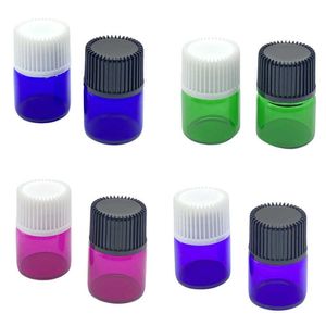 100pcs 1ml 2ml 3ml 5ml Mini bottiglia di vetro colorato Piccolo contenitore per campioni di profumo Fiale di prova liquide per olio essenziale 3EAR