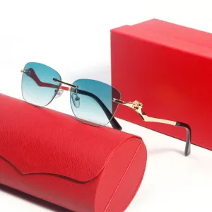 sunglasses ladies designers sun glasses men metal mirror leg lastest fashion rimless Sungod glasses Multi color selection original box