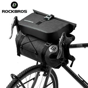 パニエバッグロックブロス自転車バッグビッグキャパシティフロントチューブサイクリングバッグMTBハンドルバッグフロントフレームトランクパニエバイクアクセサリー230606