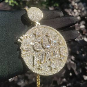 Self Made Letter Iced Out Pendant for Men Bling Cubic Zirconia Cz Charm Gold Plated Hip Hop Fashion Jewelry