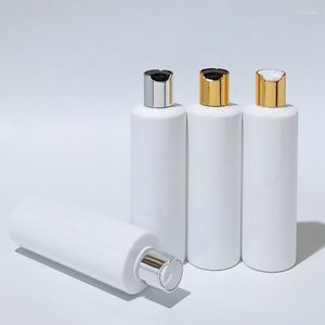 Depolama Şişeleri 30 PCS 250ml Boş Şampuan Pet Plastik Vida Pres Kapakları 8oz Cilt Bakım Şişesi Altın Kapak Kozmetik Ambalaj