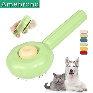 Grooming Cat Brush Animal Hair Brush Self Cleaning Cat Grooming Brush Pet Dog Hair Comb Removes Tassles Loose Undercoat Pet Hair Remover