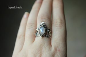 Solitärring, Vintage, tibetischer Mondlicht-Farbklebestein, großer Heilkristall-Ring, Damen-Boho-Stil, antiker indischer Klebesteinring, feiner Schmuck 230607