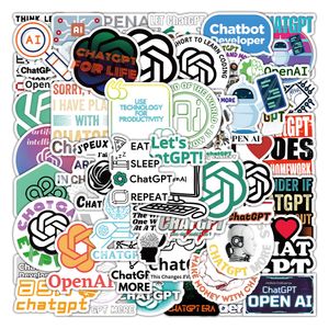 50 PCS Novo Chatbot ChatGPT Graffiti Sticker Auitcase Garrafa de Água Adesivos Decorativos À Prova D' Água Atacado