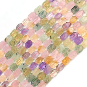 Kryształowe naturalne kolorowe kryształowe kamienne koraliki sekcja sześciokątna kształt luźne koraliki do biżuterii produkująca bransoletę DIY 15x20 mm hurtowa
