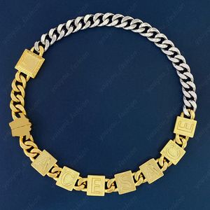 Luxus Gold Buchstaben Medusa Halsketten Damen Designer Halskette Mode Breite Kette Liebe Schmuck Für Frauen Magnetschnalle Hochzeit 925 Silber