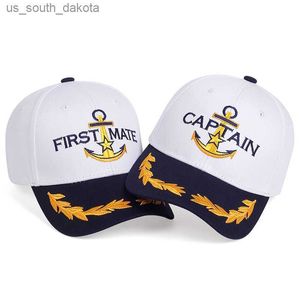 Captain First Mate Cap Costume Navy Marine Admiral Hat Sailor båtliv Anchor Snapback Hat Justerbar L230523