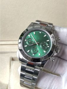 мужские часы Автоматические механические сапфировое стекло, 40 мм, нержавеющая сталь, зеленый циферблат, сплошная застежка Montre de luxe, суперсветящиеся наручные часы с механизмом 27style -23