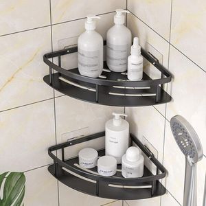 Organização banheiro shees sem perfuração rackr wallmounted chuveiro rack de armazenamento titular shampoo para acessórios de móveis de banheiro alumínio