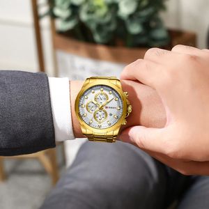 Мужские наручные часы Top Brand Curren Watches Men Sport Sport Birstwatch Fashion Business Analog Quartz Watch Chock Clock Хронограф из нержавеющей стали из нержавеющей стали