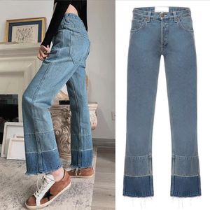 Jeans Womens High Street Designerhose Beine Open Fork Patchwork Stickerei Drucken Denimhose warme schlampige Jean Hosen Modemarke Frauen Frauen