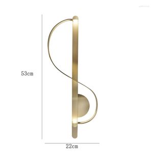 Lampade da parete Lampada in rame a forma di S americana Modern Nordic Living Room Decor Camera da letto Led Light Kitchen Bathroom Mirror Fixture