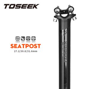 Hastes de bicicleta TOSEEK Espigão de selim de carbono 27.230.831.6mm Preto fosco MTBRoad Espigão de selim de bicicleta Offset 0mm Comprimento do selim de bicicleta 400mm Peças de bicicleta 230606