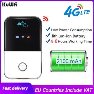 Modems KuWFi 4G Wifi Router 150Mbps Router Com Sim Card Slot Portable Mobile Wifi Hotspot For Travel Broadband Unlocked Lte modem